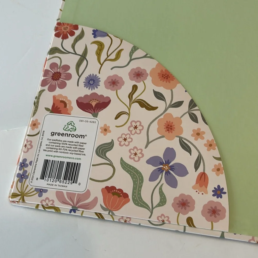Greenroom Hardcover Floral Padfolio with Letter Size Notepad